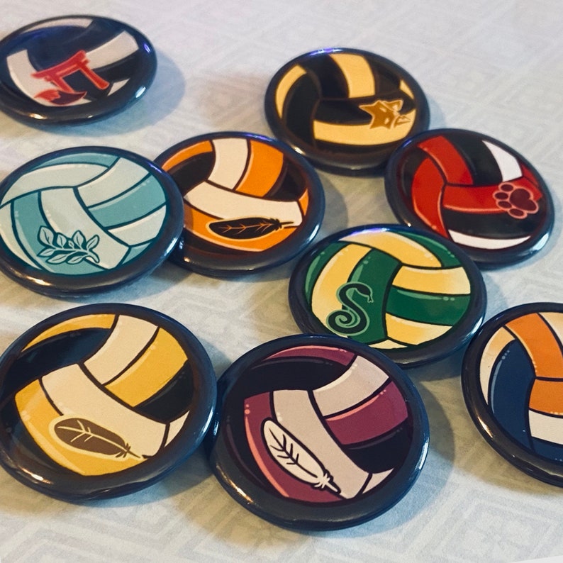 Haikyuu Team Volleyball Button Pins Etsy
