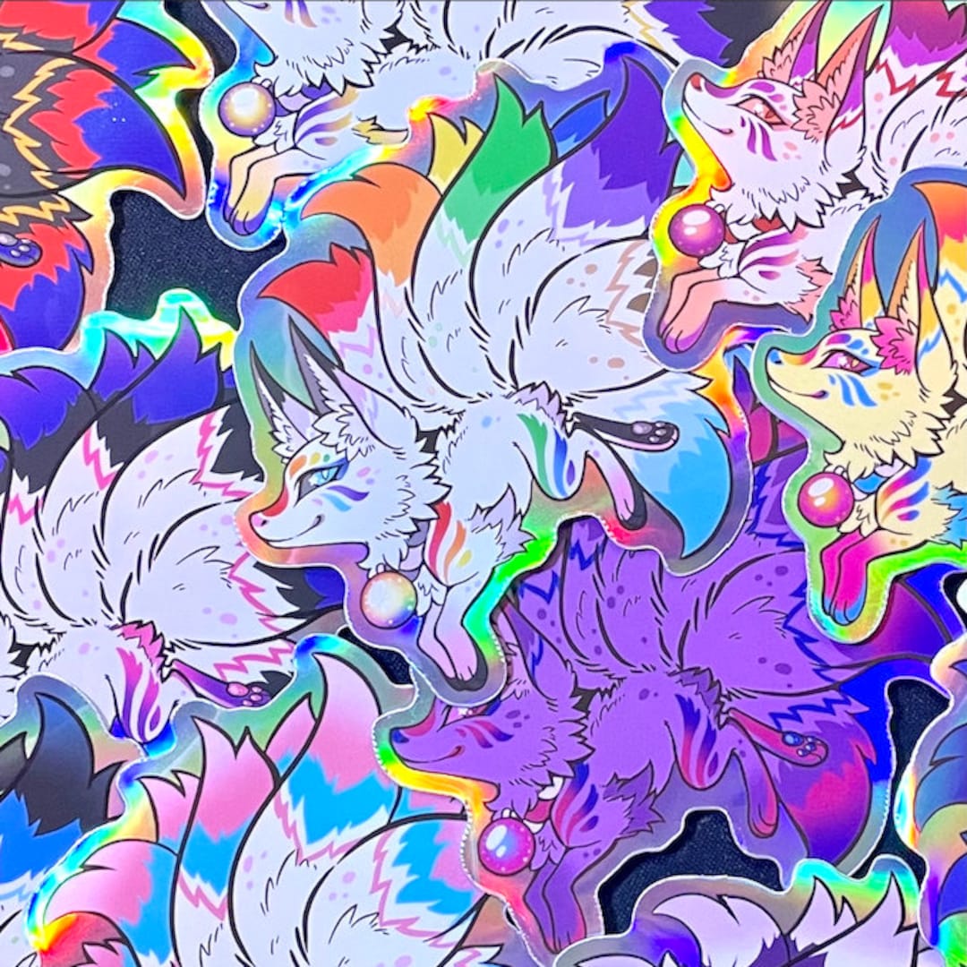 Vinyl Kitsune Pride Stickers - Etsy