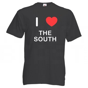 I Love Heart The South - Camiseta estampada de algodão de qualidade