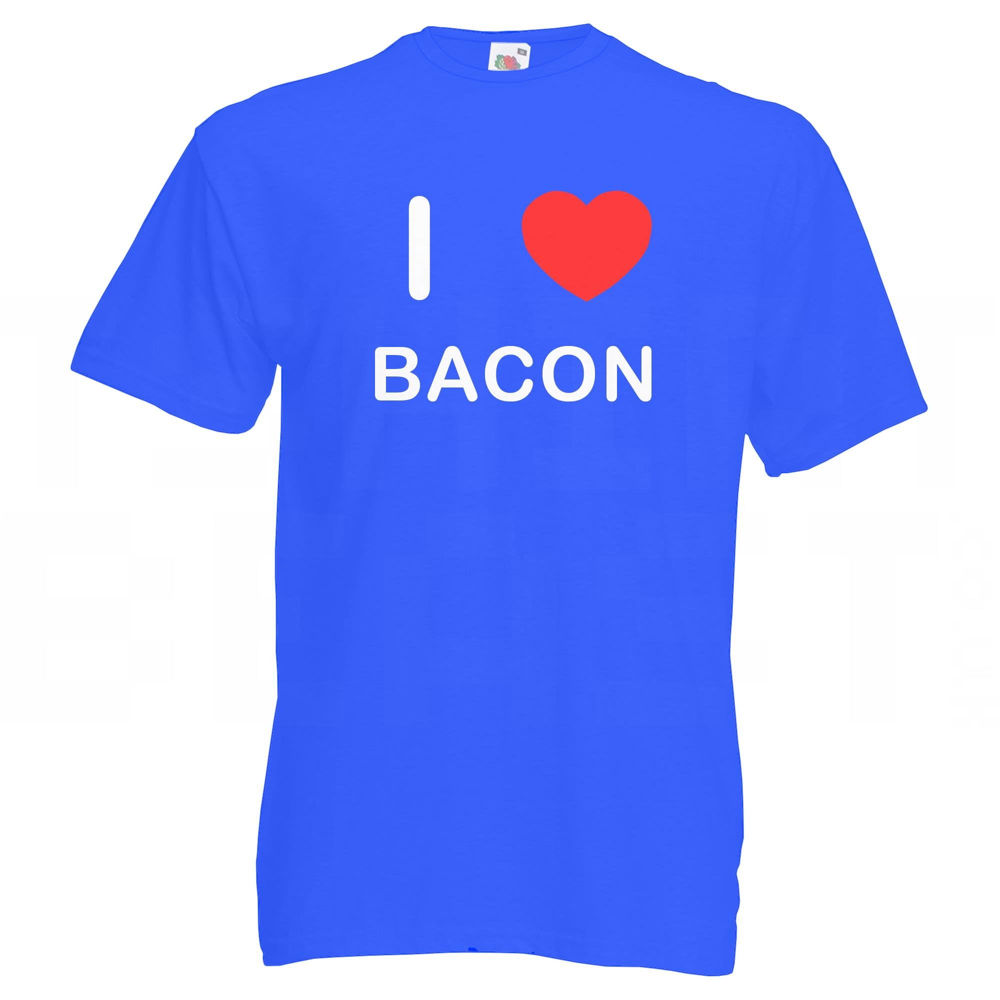 I Love Heart Bacon Quality Cotton Printed T Shirt - Etsy