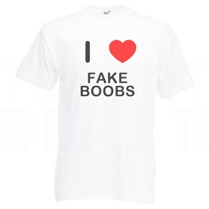 I Love Heart Fake Boobs - Quality Cotton Printed T Shirt - Etsy