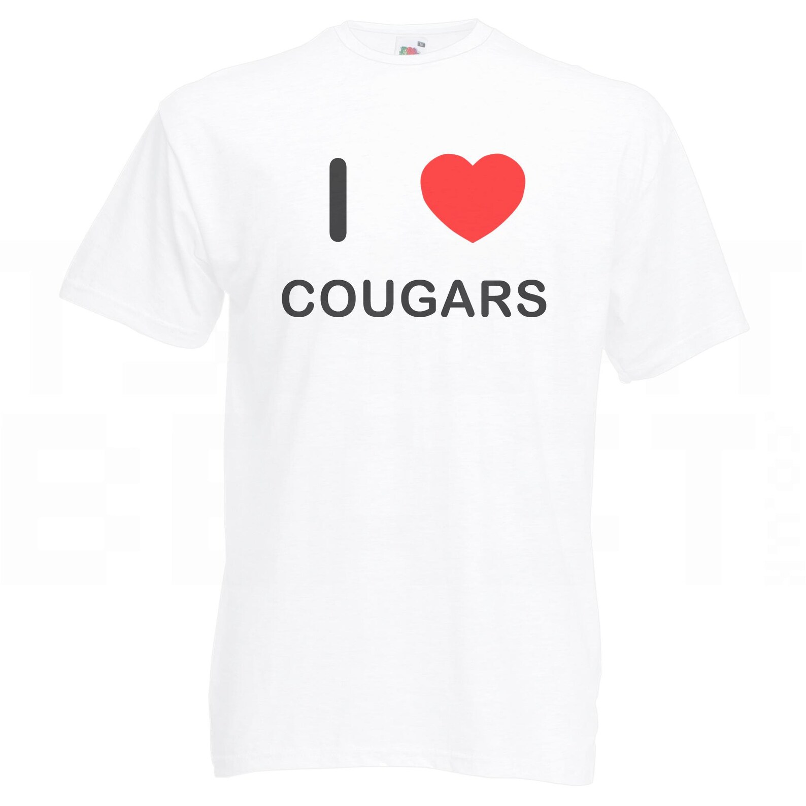I Love Heart Cougars Quality Cotton Printed T Shirt - Etsy