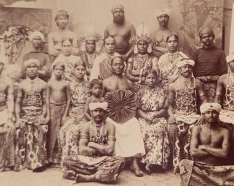 1890s Sweden Exposition Sinhalese Performers Native Sri Lanka Asia Cabinet Card