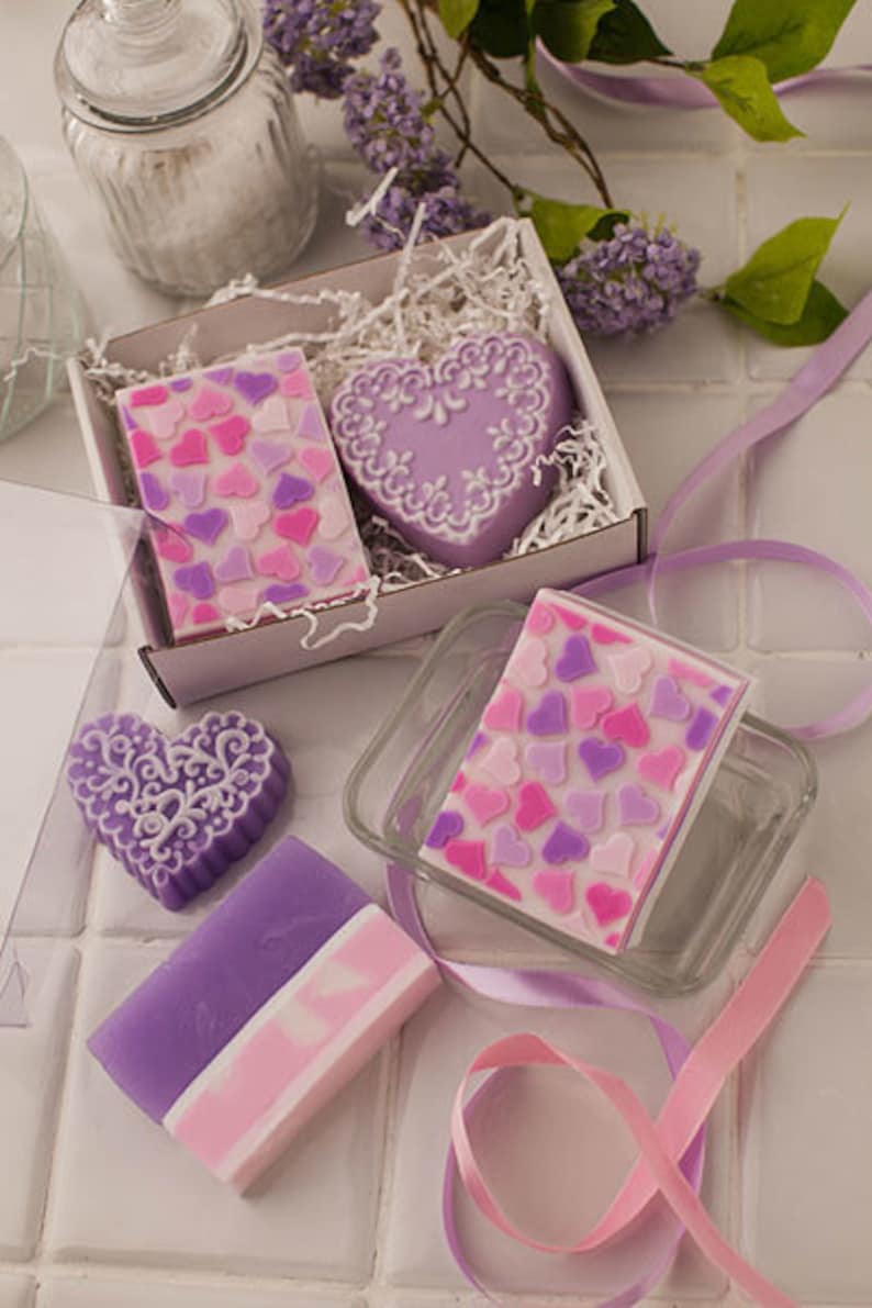 Texture silicone sheet Love hearts polymer clay texture stamp