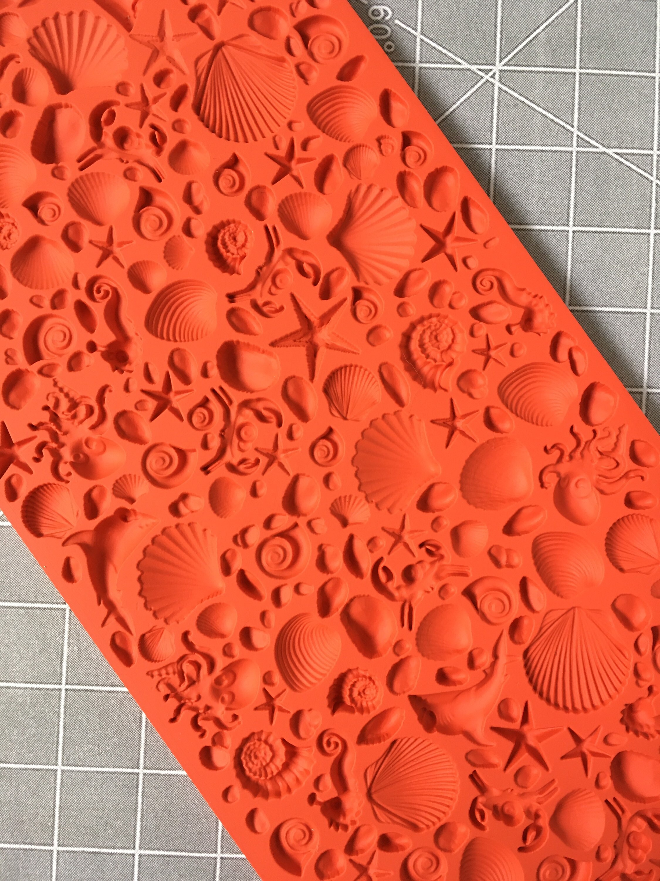 Seashells Sea Texture Sheet Polymer Clay Texture Stamp Mould Etsy