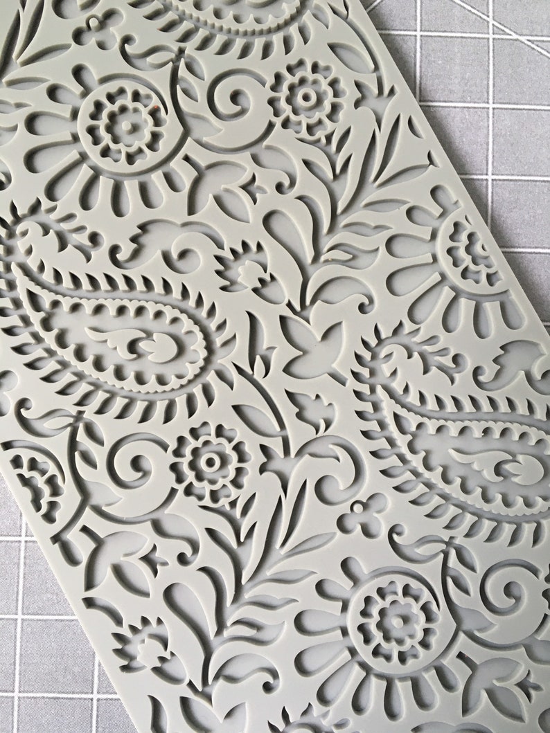 Paisley Texture silicone sheet polymer clay texture stamp Etsy