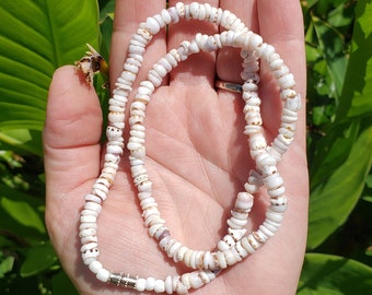 18" Tiger Puka Shell Necklace (1 Necklace)