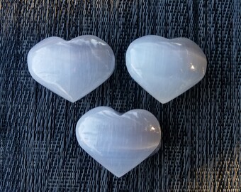 Selenite Puffy Hearts (1 Heart) - Small