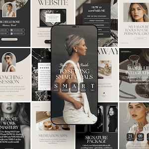 Life Coach Instagram Templates, Coaching Instagram Posts and Stories , Beige Social Media Bundle for Coaches and Course Creators 2025