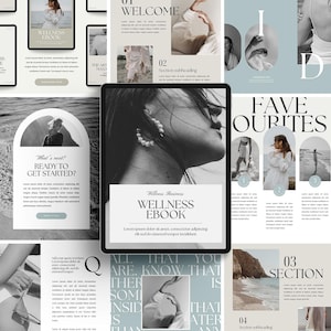Wellness Coach Ebook Template, Health Coach Handbook, Self Care Guidebook, Holistic Health & Wellness Magazine, Mindfulness | CANVA template
