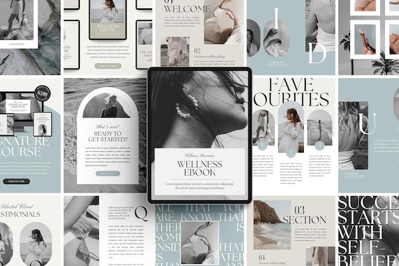 Wellness Coach Ebook Template, Health Coach Handbook, Self Care Guidebook, Holistic Health & Wellness Magazine, Mindfulness | CANVA template
