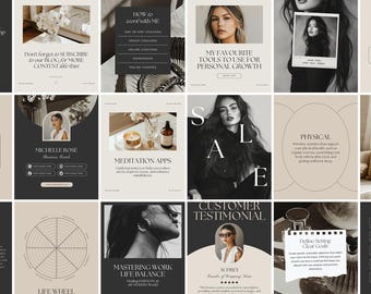 Elegant Social Media Templates, Coach Instagram Post and Story Templates, Editable Canva Templates, Digital Download
