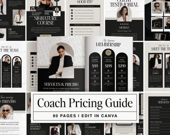 Dienstleistungen & Pakete Pricing Guide Vorlage: Business Marketing Broschüre für Life Coaches, Coaching Klient Onboarding Kit (US Letter A4)