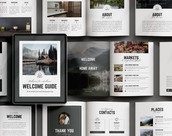 Forest Cabin Airbnb Welcome Guide Template: Nature Lodge Guest Book & Area Guide, Printable Mountain Cottage Rental Property Binder | CANVA