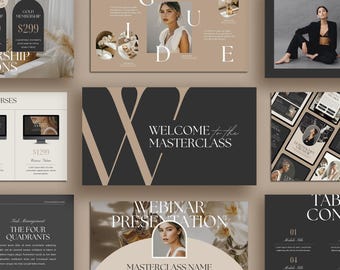 Life Coach Masterclass Template, Webinar Presentation Template, Coaching Slide Deck, Online Course Creation Slides, Webinar Template | CANVA