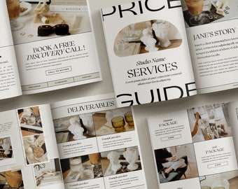 Pricing Guide Template | Aesthetic Business Brochure | Client Services Price List | Photography Client Onboarding | Welcome Packet | CANVA