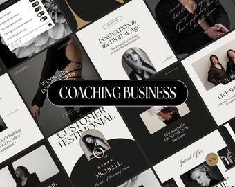 CANVA Instagram Templates for Business Coaches, Luxury Instagram Coaching Templates, Instagram Carousels & Stories with Written Content.