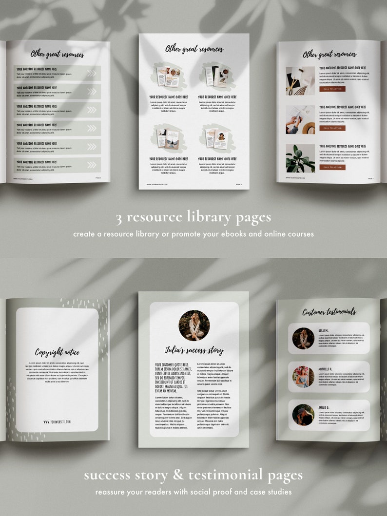 EBook template Canva. Canva template. Blogger template. Online | Etsy