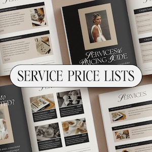 Luxury Price List Template | Pricing Packages | Price Sheet | Client Brochure | Wedding Photography Template | Business Services | CANVA