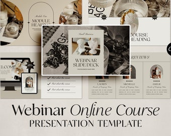 Webinar & Course Slide Deck Template, Canva Presentation Template, Online Course Slides, Masterclass Template, Webinar Templates.