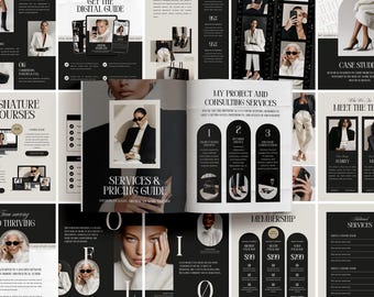Pricing Guide Template, Dienstleister/Freelancer/Berater Geschäftsbroschüre, bearbeitbares Canva-Magazin (80 Seiten, US Letter A4)