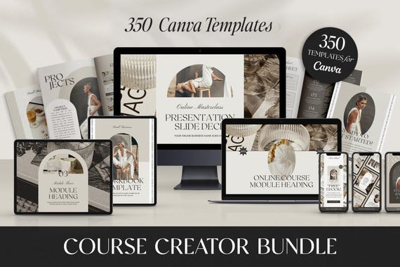 Canva Template Bundle: Course Creator, Workbook, Ebook, Social Media