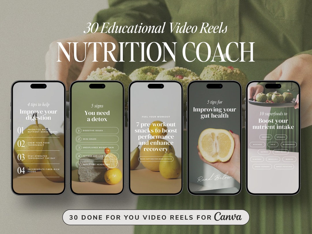Nutrition Coach Instagram Reels Videos Nutrition Instagram Templates ...