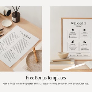 Editable AirBnb Welcome Book Template for CANVA with real content, Black and gold AirBnb Template Bundle, welcome sign, customisable AirBnb Template, Luxury Guest Book,  Vacation rental Host Manual Guidebook, Elegant Canva template with stock photos
