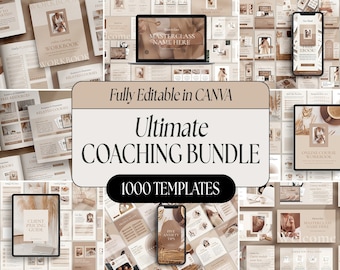 Online-kurs Vorlage Mega Bundle: 1000+ Templates für Coaches und Kursersteller, Ebook Workbook Webinar Social Media Klient Onbording