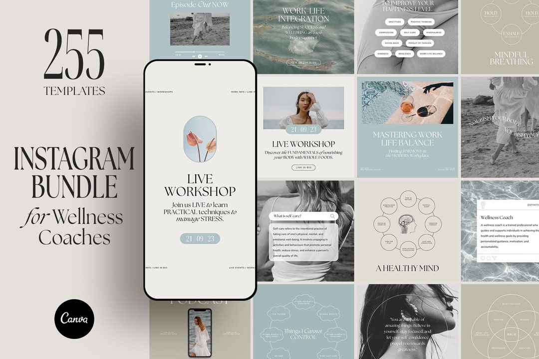 Wellness Coach Instagram Template for Holistic Health Coaching, Yoga ...