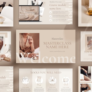 Slide deck per webinar. Slide deck per corsi online. Slide per corsi. Slide per webinar. Modello Canva per coach. Modello Masterclass. MB-23
