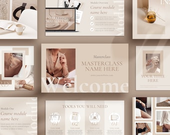 Webinar & Online Course Canva Slides: 100 Template Deck