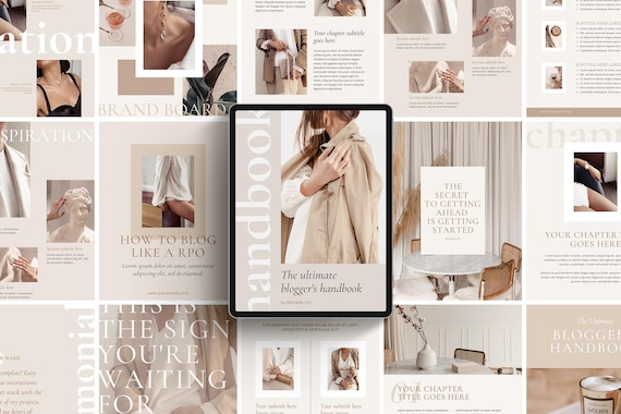 Canva Ebook Template: Minimalist Blogger Guidebook (50 Page)