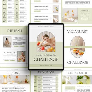 Plantilla de ebook de coach de nutrición: Recetario Canva, programa de desintoxicación (digital)