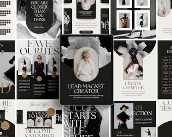 Aesthetic Ebook Template | Business Brochure and Guidebook | Luxury Course Workbook | Coaching Tools & Worksheets | Canva Magazine Template