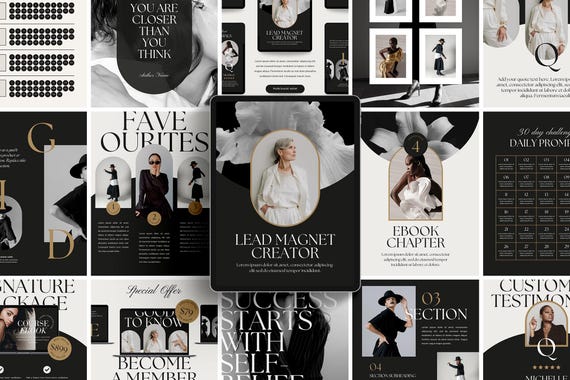 Aesthetic Ebook Template | Business Brochure and Guidebook | Luxury Course Workbook | Coaching Tools & Worksheets | Canva Magazine Template