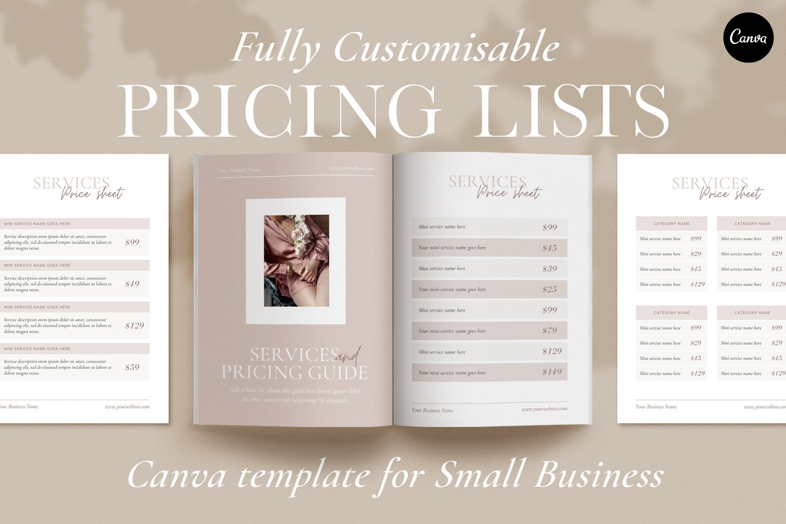 Price list templates Services and pricing guide template Etsy