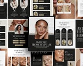 Skincare Ebook Template, 60 Page Magazine for Beauty Salon Business, Esthetician, Facial Treatment, Client Guide, Training Manual, Canva