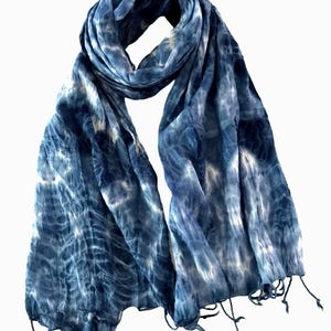 Scarf, Cotton Scarf, Blue Cotton Scarf
