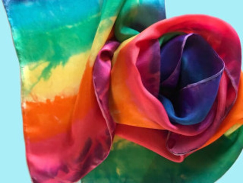 Silk Scarf Habotai Silk Infinity Scarf in 9x54,9x72 and 12x68 Fringed