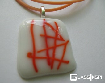 Orange lines (Glass Necklace)