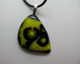 Black & yellow glass necklace - Bee