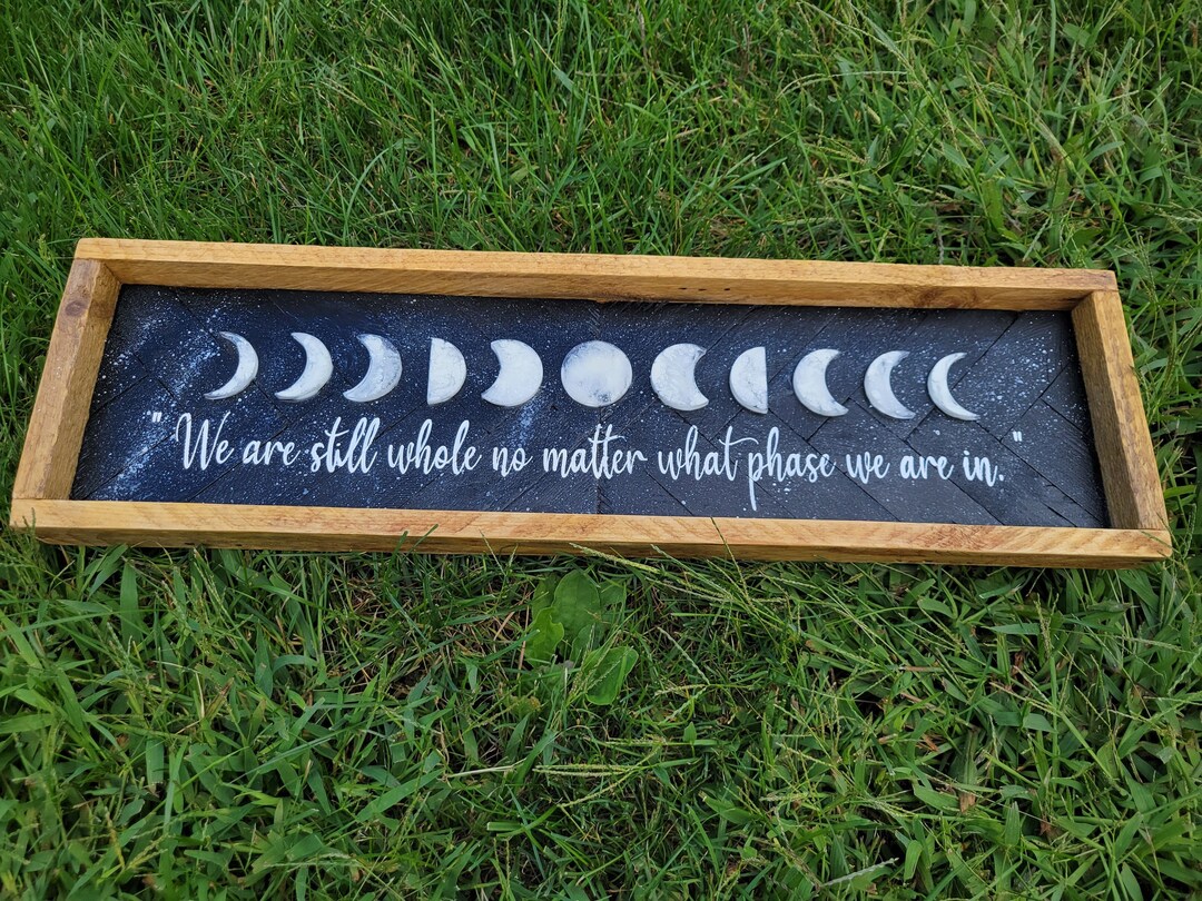 Resin and Wood Moon Phase Wood Wall Art - Etsy