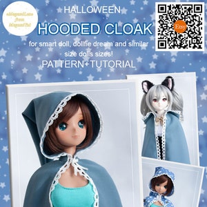 Dollfie Dream and BJD 13 Pattern of Halloween set Smart Doll dress and hat in digital PDF format