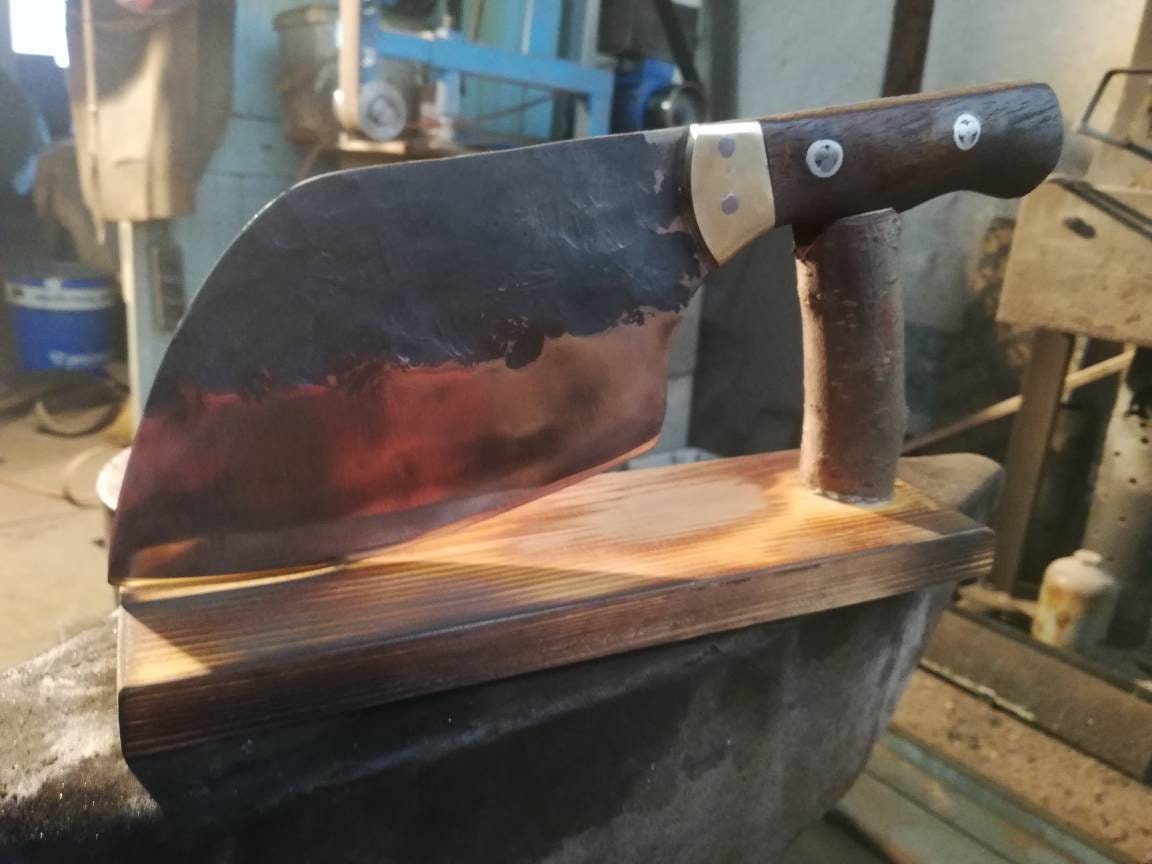 Custom Handmade Damascus Steel & Carbon Steel 2 pcs Serbian Chef Knife Set  By Almazan® - Welcome to Almazan Knives