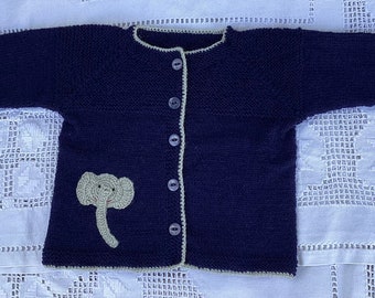 Babystrickjacke mit Elefant, GR.74-80