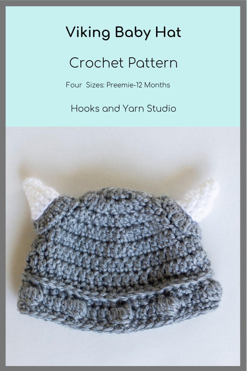 Viking Crochet Hat Baby Viking Hat Easy Crochet Pattern Etsy