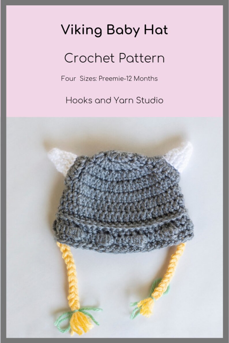 Viking Crochet Hat Baby Viking Hat Easy Crochet Pattern Etsy