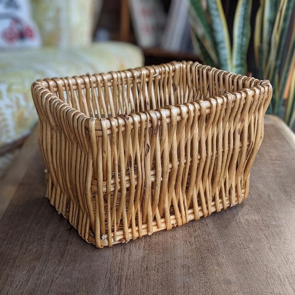 rectangle wicker storage basket | boho rustic farmhouse