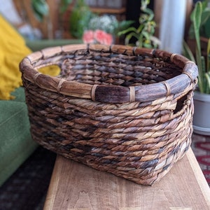 extra large woven wicker basket | eclectic bohemian rustic country farmhouse storage organization